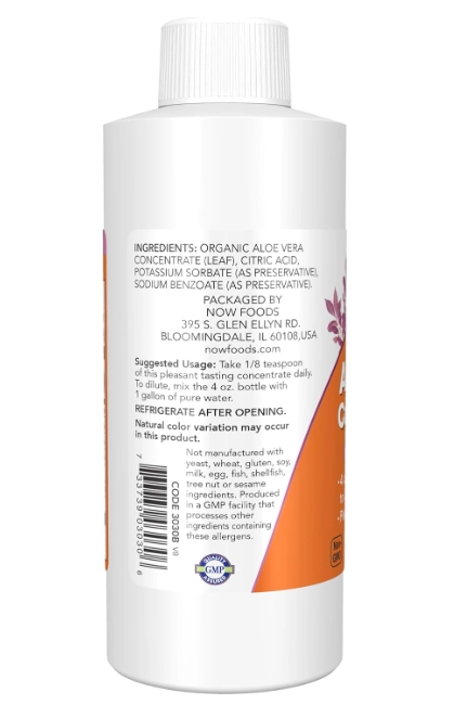 Aloe Vera Liquida Concentrado, 118Ml, Now