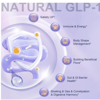 GLP-1 Natural Support, Com Probiótico Akkermansia, Cloridrato de Berberina e Garcinia, 120 Cápsulas, Totaria Health