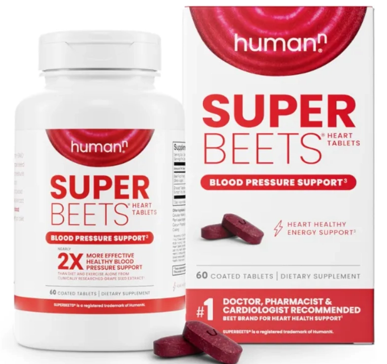 SuperBeets, Saúde Cardiovascular e Melhor Fluxo Sanguíneo com Antioxidantes, 60 Comprimidos, HumanN