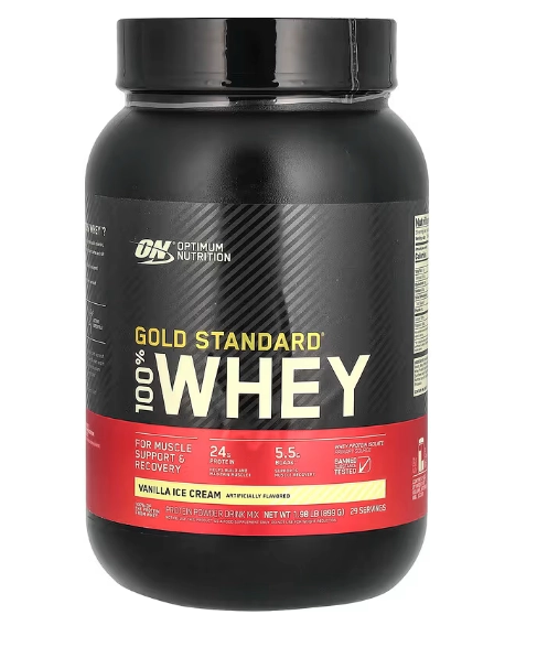 Whey 100% Gold Standard, Sabor Baunilha, 907g, Optimum Nutrition