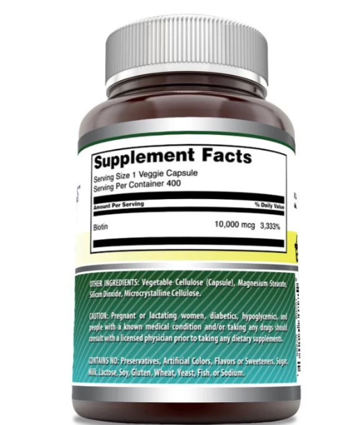 Biotina 10000mcg, 400 Cápsulas, Amazing Formulas