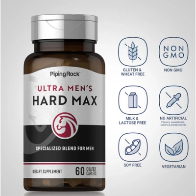 Hard Max ultra para homens, 60 Cápsulas, PipingRock
