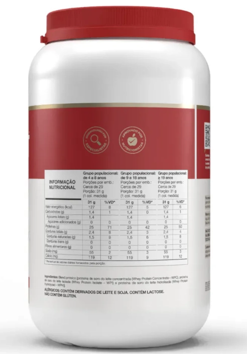 Whey fort 3W, 900g Sabor Neutro, Vitafor