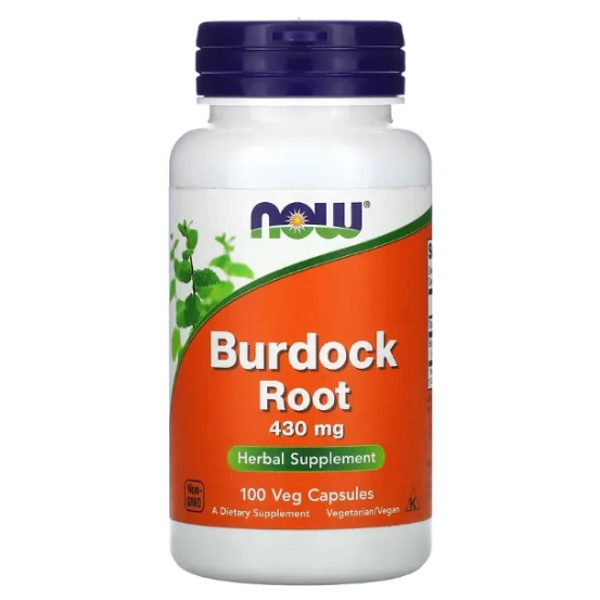 Burdock Root, Raiz de Bardana 430mg, 100 Cápsulas, Now