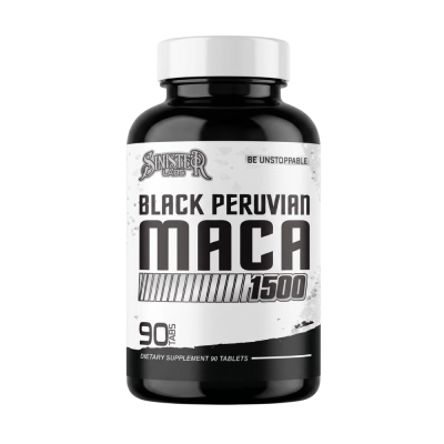 Black Peruvian Maca, 1500mg, Maca Negra, 90 Tabletes, Sinister Labs