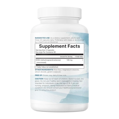 DHEA, 100mg, Equilíbrio Hormonal e Vitalidade, 240 Cápsulas, Micro Ingredients