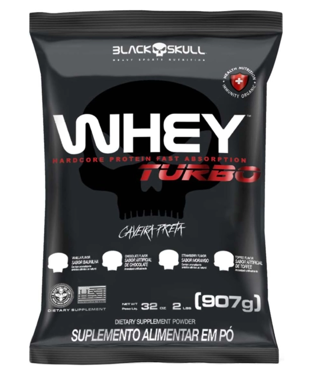 Whey Protein Turbo Refil, 907g Sabores, Black Skull