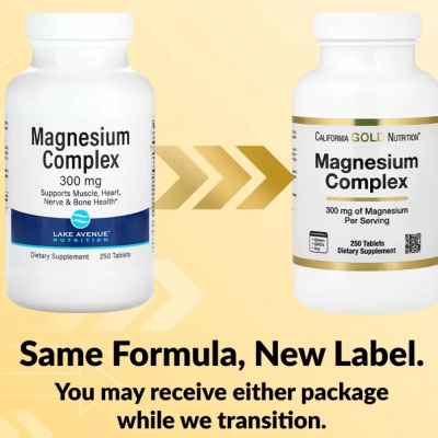 Magnesium Complex, 300mg, 250 Tablets, Califórnia Gold Nutrition