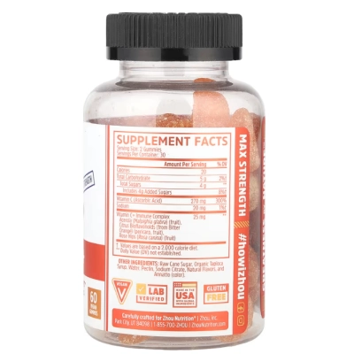 Vitamina C+, 60 Gomas, Zhou Nutrition