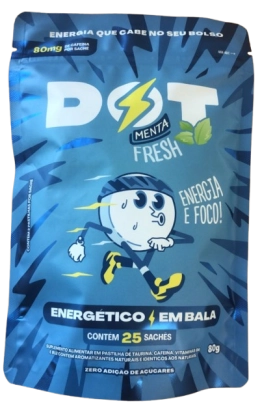 DOT Fresh, Energético em Bala, Sabor Menta, 25 Sachês