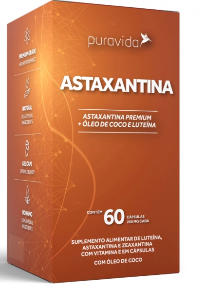 Astaxantina Microalga Antioxidante, 60 Cápsulas, PuraVida