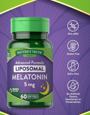 Melatonina lipossomal, 5mg, 60 cápsulas, Nature's Truth