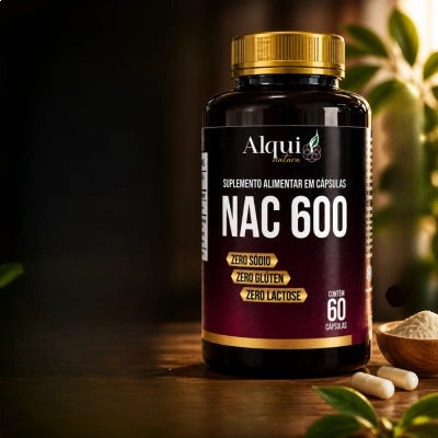 NAC 600mg, Antioxidante, Imunidade e Saúde Respiratória, 60 Cápsulas, Alquimia