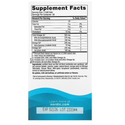 Omega Complete 565mg, 60 Cápsulas Sabor Limão, Nordic Naturals