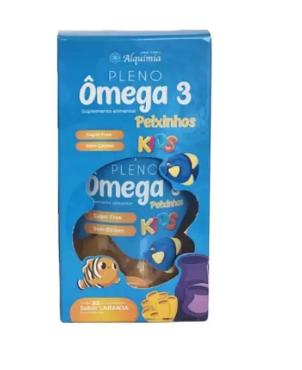 Ômega 3, Peixinhos Kids, 30 Pastilhas Sabor Tangerina, Alquimia