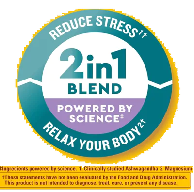 Calm & Relax, Com Ashwagandha 125mg, Magnésio, 300mg, 54 Cápsulas, Nature Made