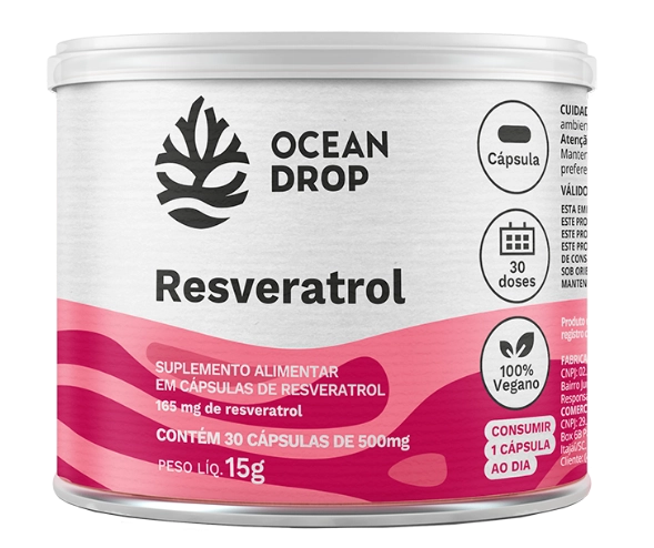 Resveratrol 165mg, 30 cápsulas, Ocean Drop