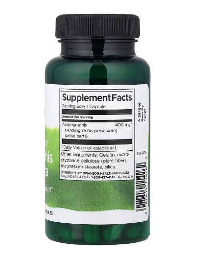 Andrographis Paniculata 400mg, 60 Cápsulas, Swanson