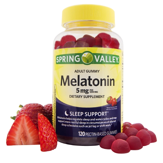 Melatonina 5mg, 120 Gomas Sabor frutas Vermelhas, Spring Valley