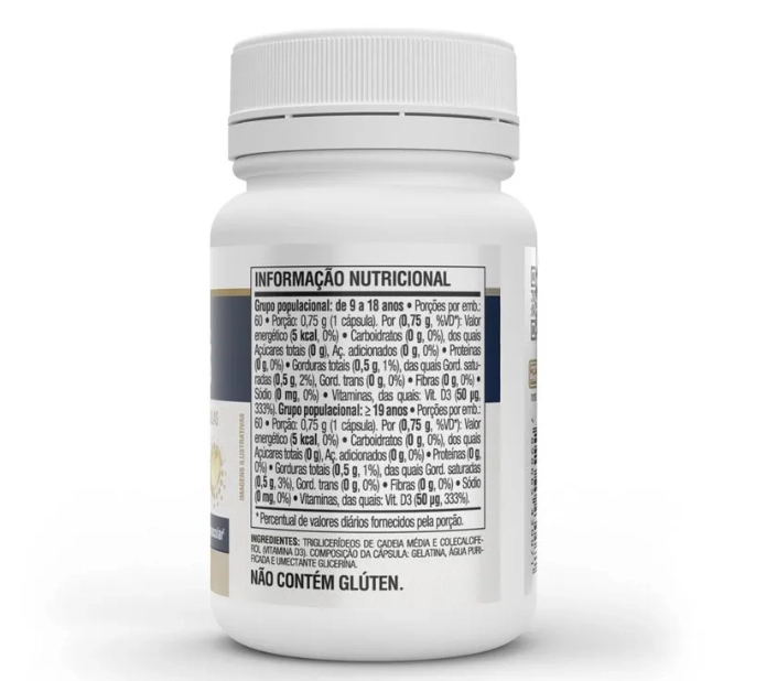 Vitamina D3, 2000UI, 60 Cápsulas, Vitafor