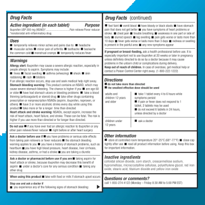 Ibuprofeno 200mg, 500 Comprimidos Revestidos, Amazon Basic Care