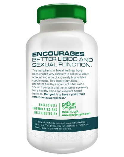 Sexual Wellness (Auxílio Sexual), 1000mg, 120 Cápsulas, Proud Origins
