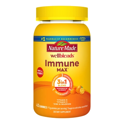 Immune Max Sabor Tangerina, Vitamina C, D e Zinco, 42 Gomas - Nature Made
