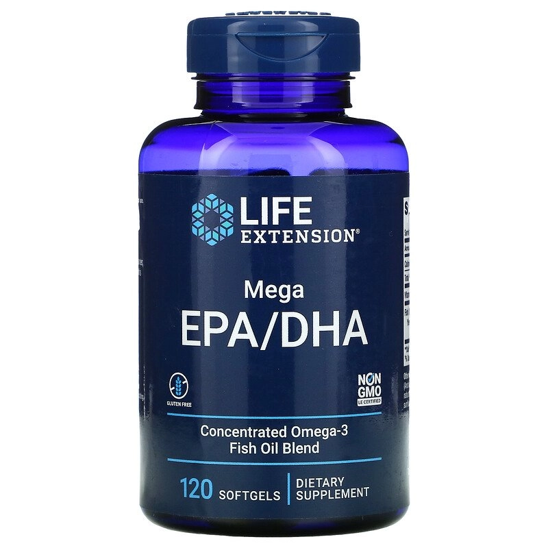 Mega EPA/DHA, 120 Cápsulas Softgel, Life Extension