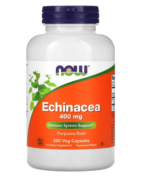 Echinacea,  Equinácea, 400mg, 250 Cápsulas, Now