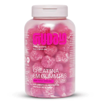 Creatina, 60 Gomas Sabor Frutas Vermelhas, Guday