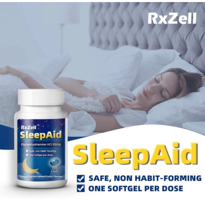 SleepAid 50mg, Para um sono mais profundo e reparador, 220 Cápsulas, RXZELL