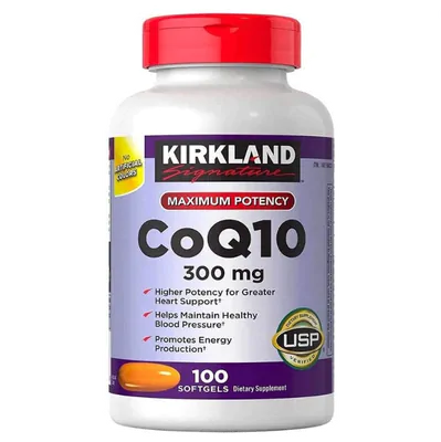 Coq10, 300mg, Potência Máxima, 100 Cápsulas, Kirkland