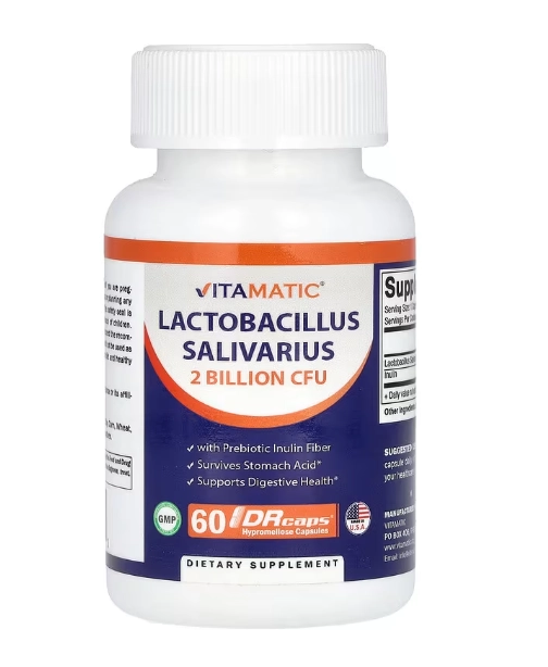 Lactobacillus Salivarius, 2 Bilhões de UFCs, 60 DRCaps, Vitamatic