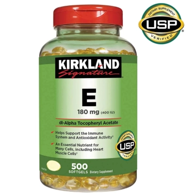 Vitamina E  400UI, 500 Cápsulas, Kirkland Signature