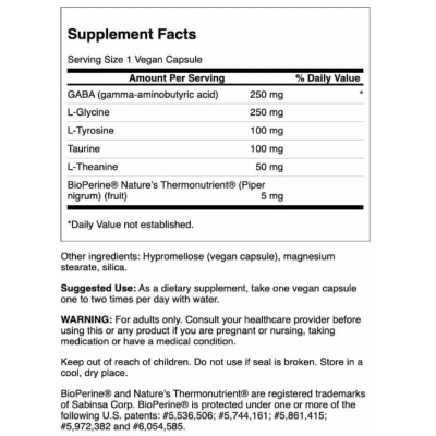 Gabaplex Aminoácido com L-tirosina e L-teanina, 60 Cápsulas, Swanson