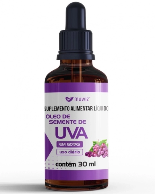 Óleo de semente de uva, 30ml, Muwiz
