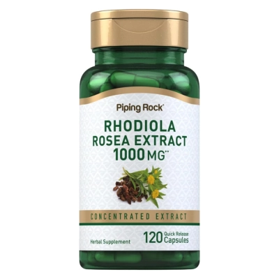 Rhodiola Rosea Extrato 1000mg, 120 Cápsulas- Piping Rock