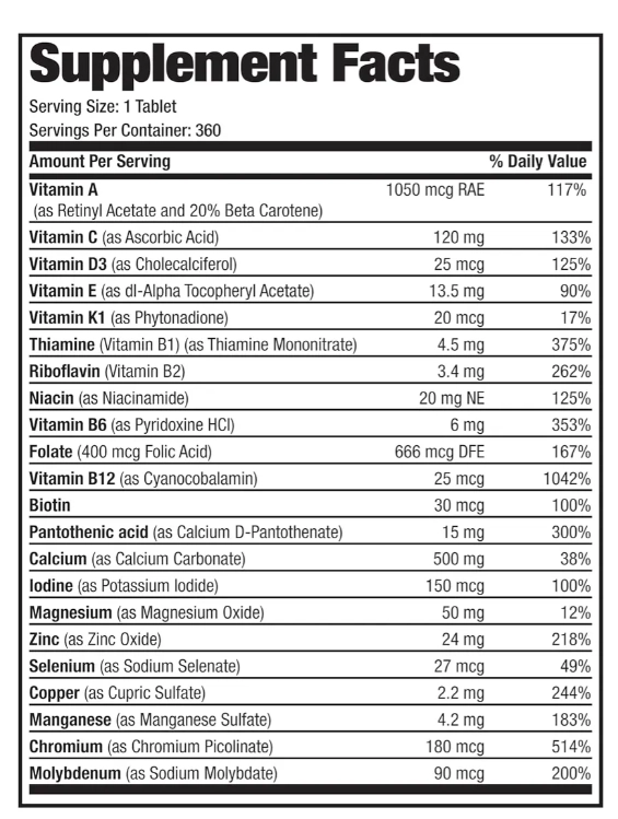 Multivitamínico One Daily Womens 50+, 360 Comprimidos, Bronson