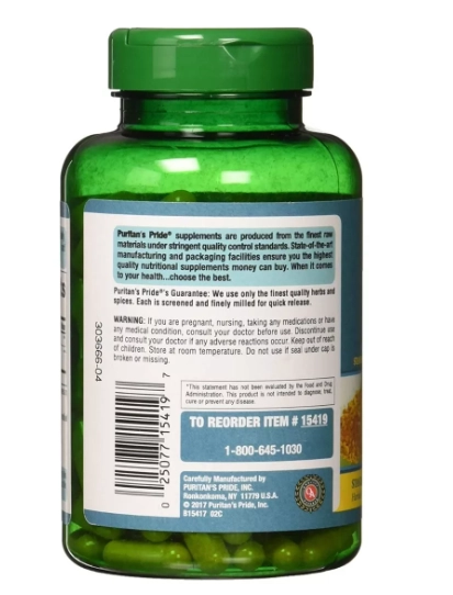 Turmeric Cúrcuma, 500mg, 180 cápsulas, Puritans Pride