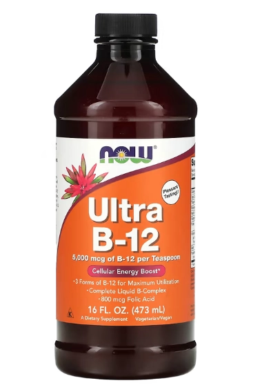 Vitamina Ultra B-12, 5000mcg, 473ml, Now