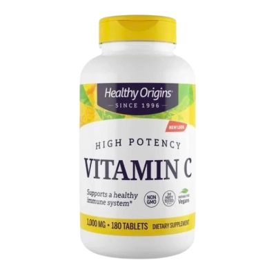 Vitamina C, 1000mg, 180 Comprimidos - Healthy Origins