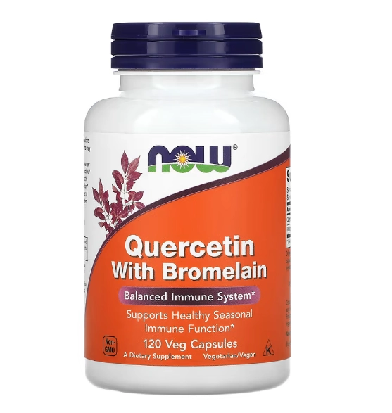 Quercetina com Bromelaína, 120 Cápsulas, Now