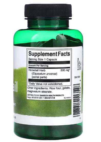 Horsetail, Cavalinha 500mg, 90 Cápsulas, Swanson