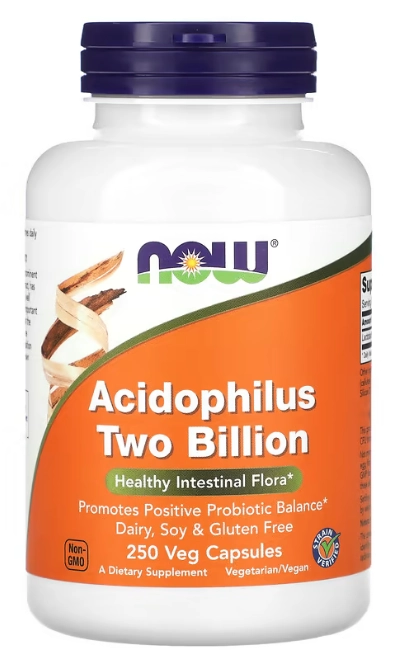 Acidophilus 2 Bilhões de UFCs, 250 Cápsulas, Now