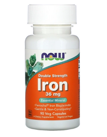 Ferro, Dosagem Dupla, 36mg, 90 Cápsulas, Now