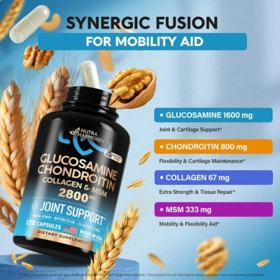 Joint Support, Extra Strength, 2800mg, 120 Cápsulas, Nutra Harmony