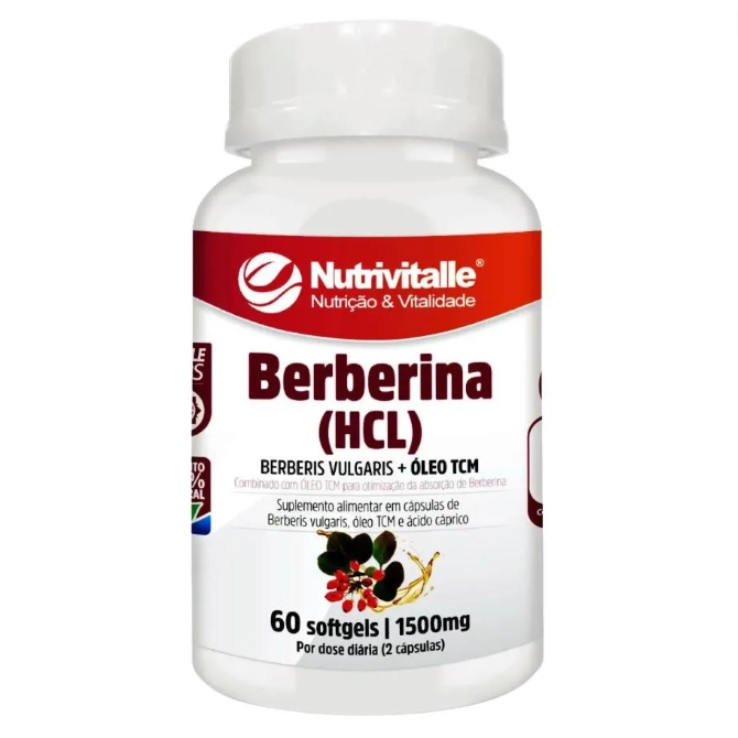 Berberina HCL, 1500mg, 60 Cápsulas, Nutrivitalle
