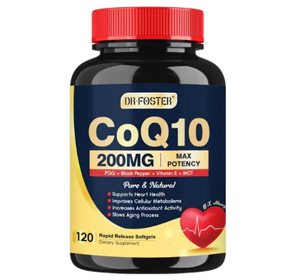 Coenzima CoQ10 200mg com PQQ, 120 Cápsulas, Dr Foster