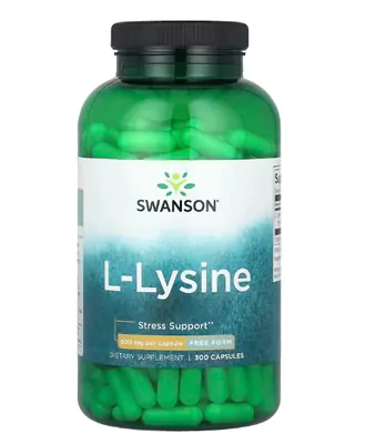 L-lisina 500mg, 300 Cápsulas, Swanson