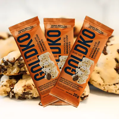 Barra de Chocolate Zero Açúcar 20g, Kit com 3 Unidades - GoldKo